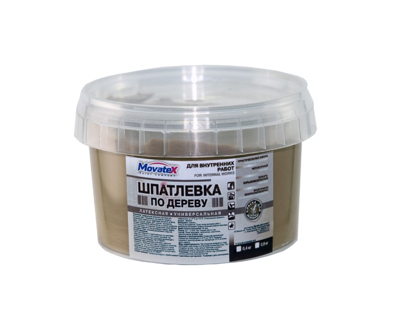 Шпаклевка Movatex по дереву орех светлый