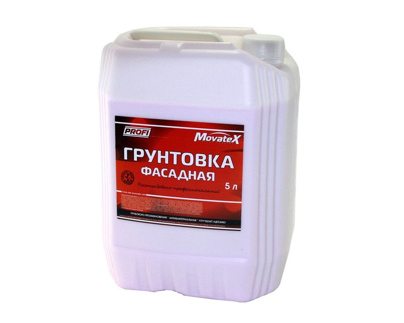 Грунтовка Movatex PROFI фасадная глубокого проникновения; антибактериальная; улучшает адгезию